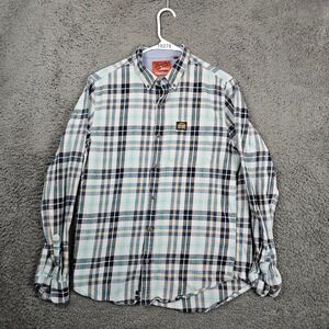 Superdry Workwear Plaid‎ Flannel Shirt Mens L Long Sleeve Casual Button Down